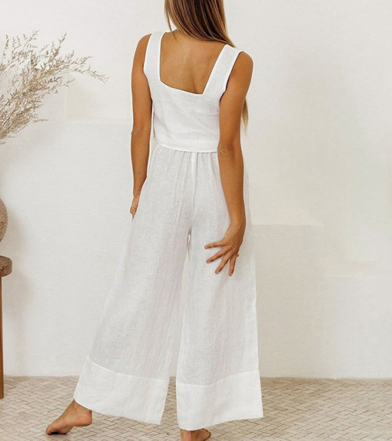 Milena - Ensemble Haut Minimaliste et Pantalon Large