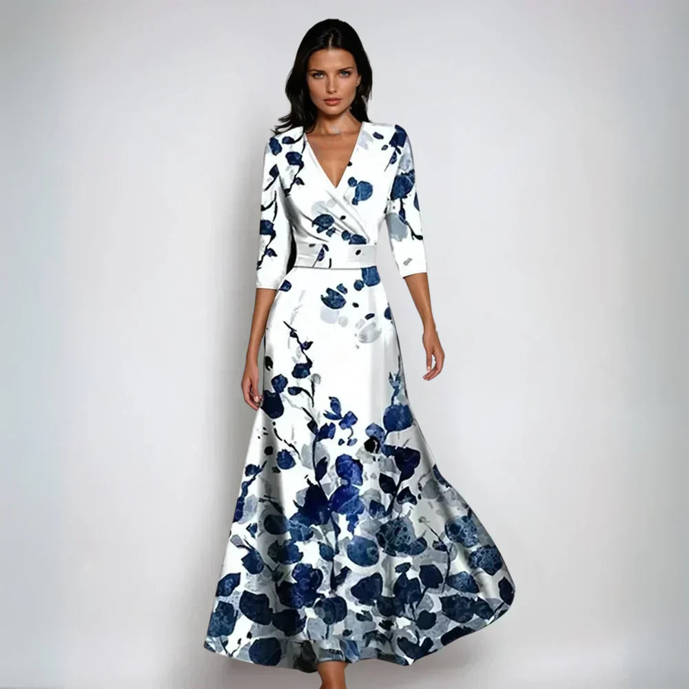 Lindsey – Robe élégante enveloppante avec imprimé floral