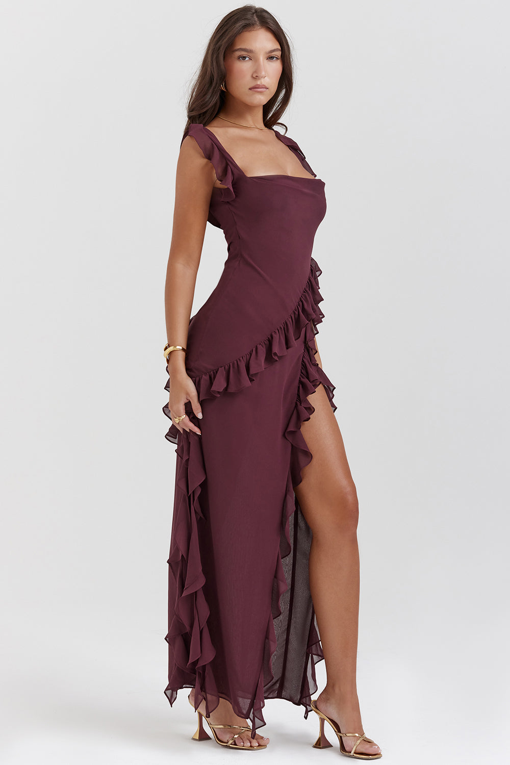 Noémie – Robe avec volant et ouverture