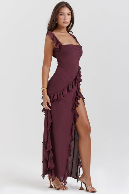 Noémie – Robe avec volant et ouverture