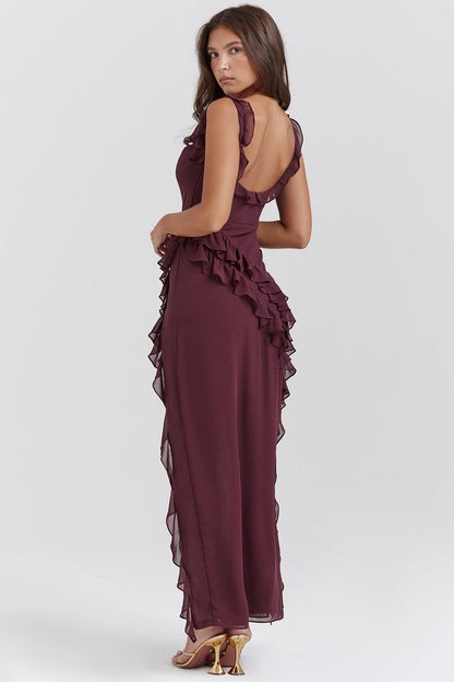 Noémie – Robe avec volant et ouverture