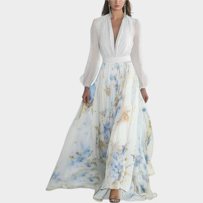 Robe Maxi en Chiffon Floral