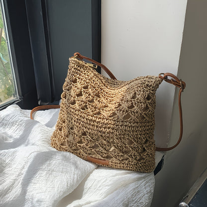 Sac à bandoulière en paille chic