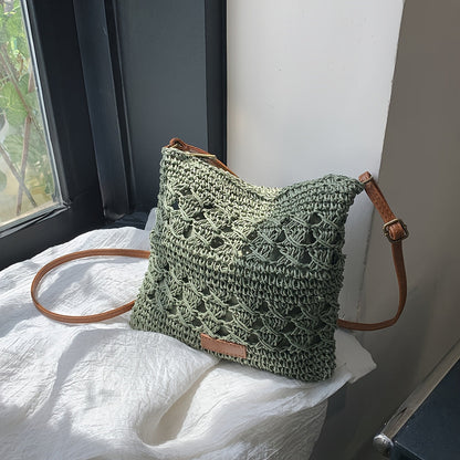 Sac à bandoulière en paille chic