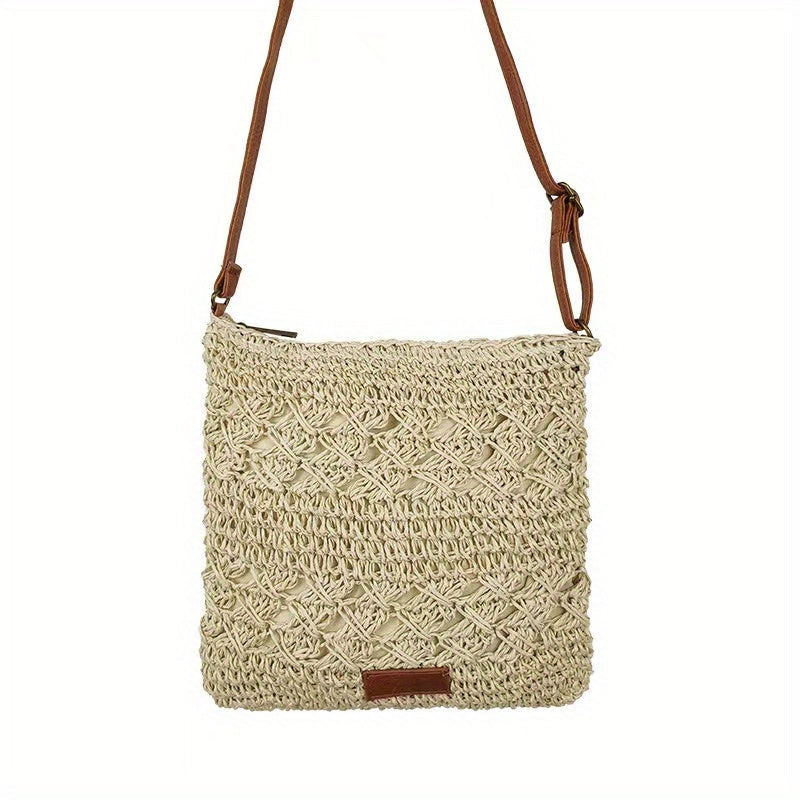 Sac à bandoulière en paille chic