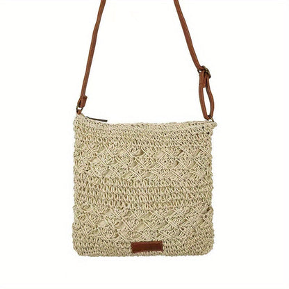 Sac à bandoulière en paille chic
