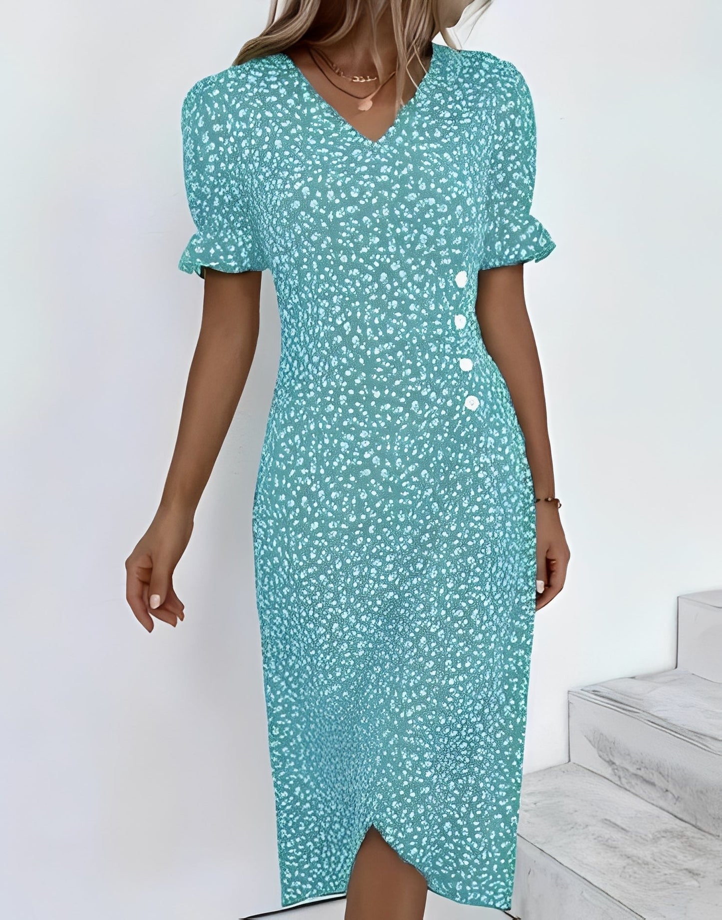 Rachael - Robe enveloppante décontractée avec imprimé floral pour femmes
