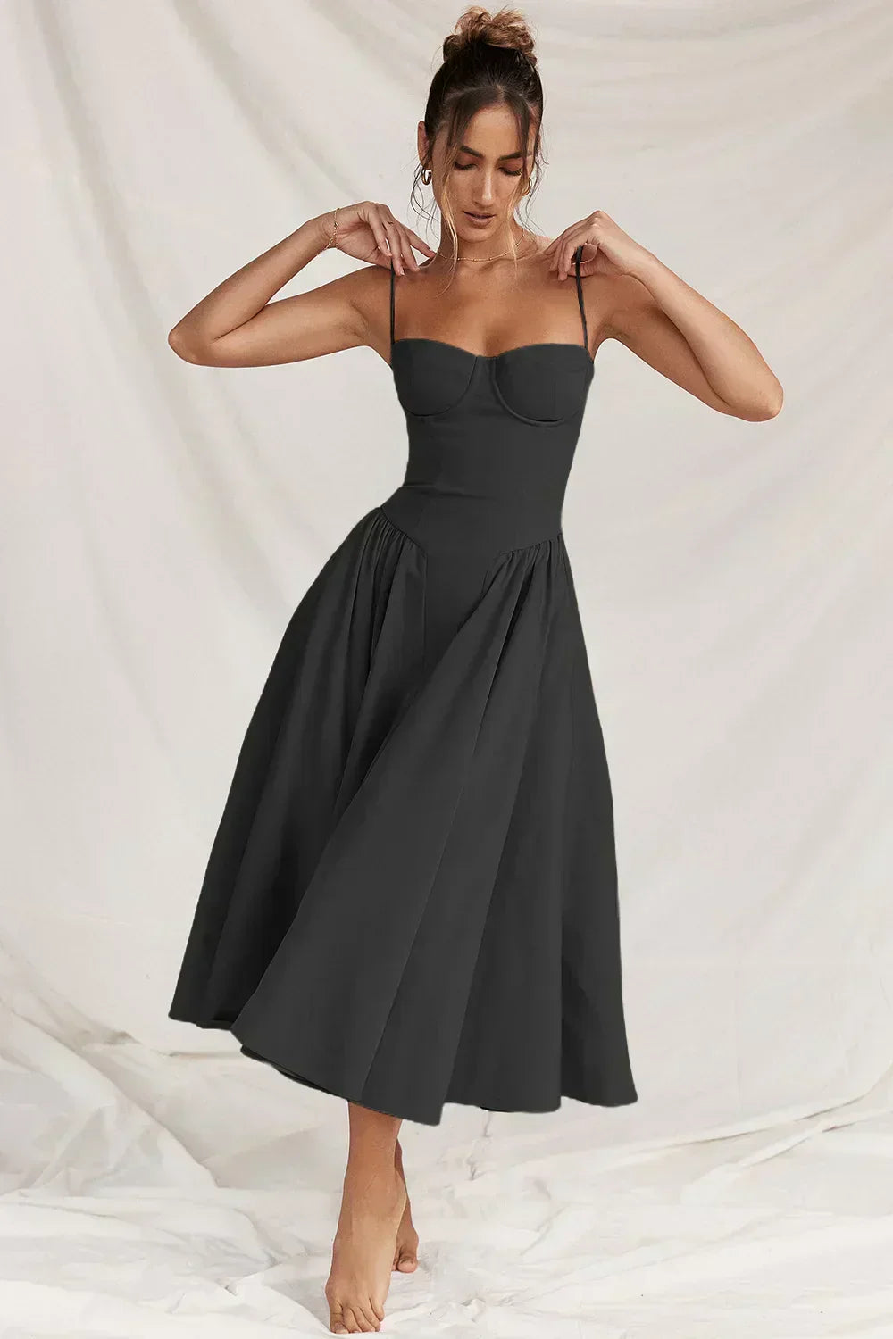 Jutte - Robe Midi Sans Manches pour Femmes