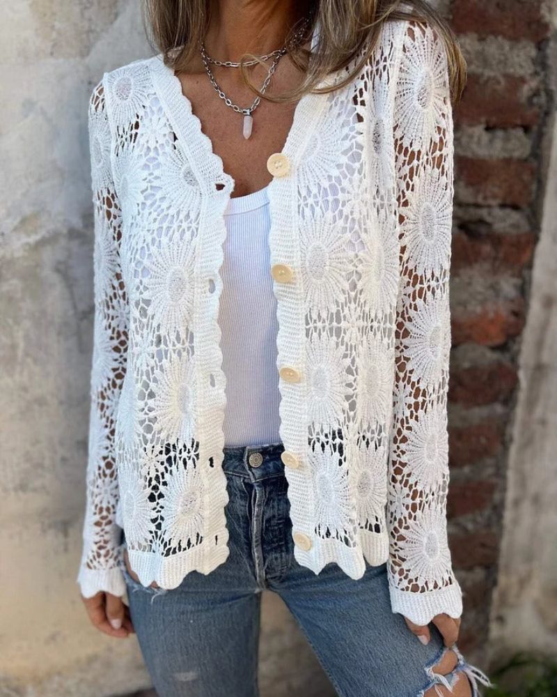 NALIE - Cardigan en Dentelle au Crochet
