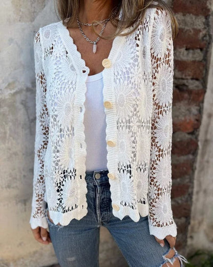 NALIE - Cardigan en Dentelle au Crochet