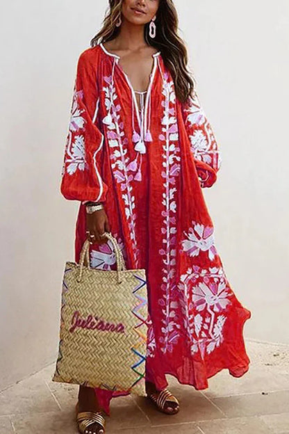 Nelia - Robe Bohémienne Florale d'Été Breezy