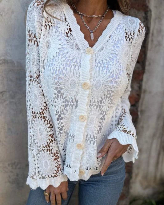 NALIE - Cardigan en Dentelle au Crochet