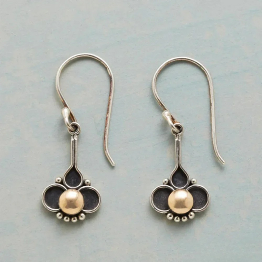 Boucles d'oreilles en perles d'argent élégant Trèfle
