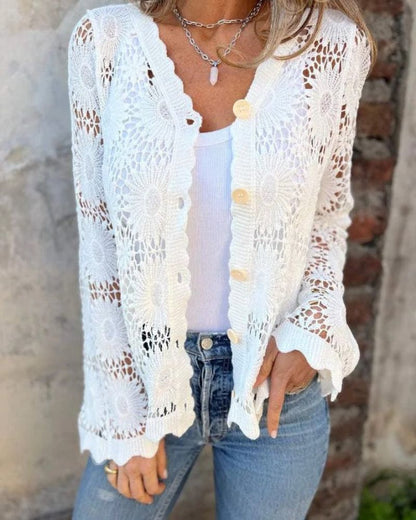NALIE - Cardigan en Dentelle au Crochet