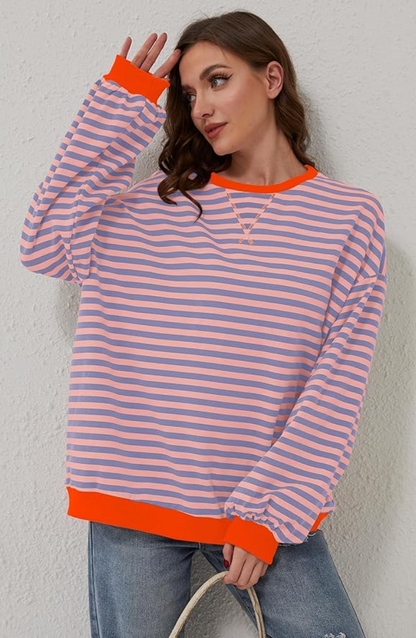LINDA - PULL OVERSIZE À RAYURES