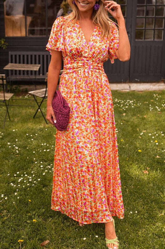 Robe Longue Élégante Evelyn avec Décolleté en V