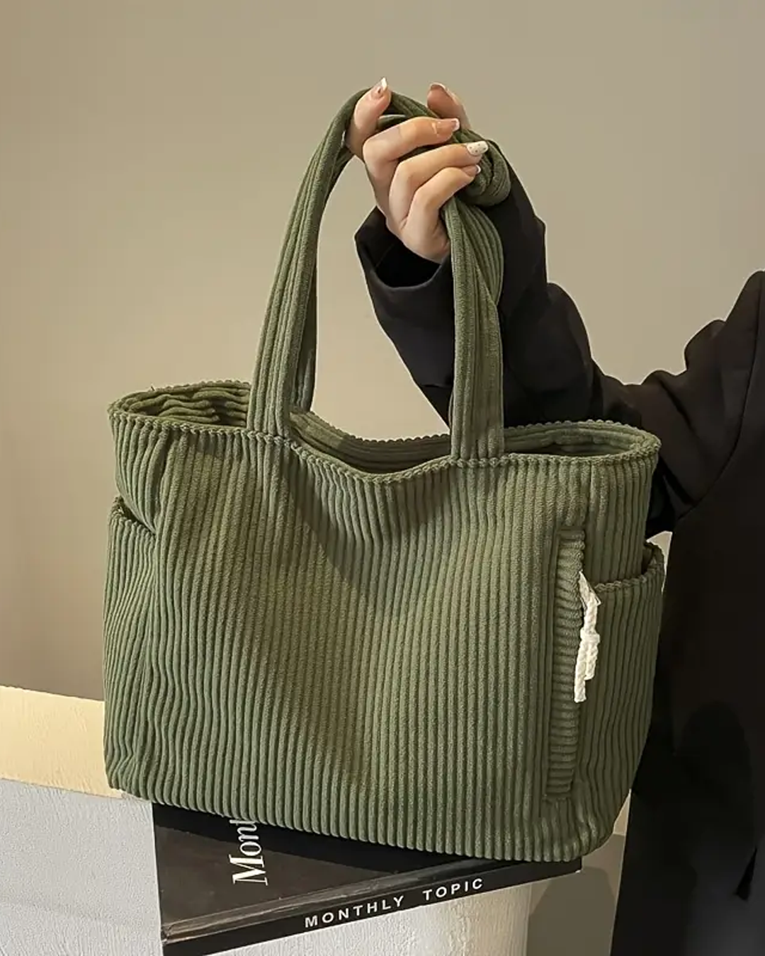 Tilda – Sac à Bandoulière Côtelé avec Détail en Corde