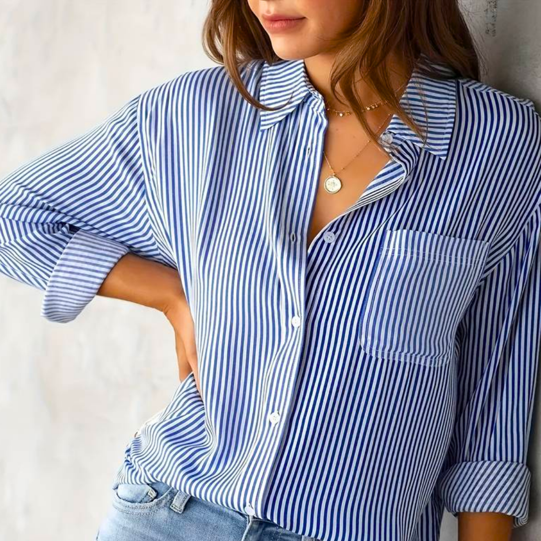 Blouse Rayée Décontractée pour Femmes