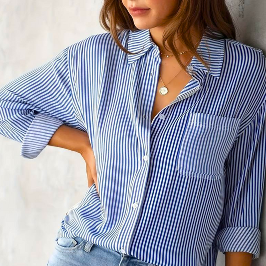 Blouse Rayée Décontractée pour Femmes