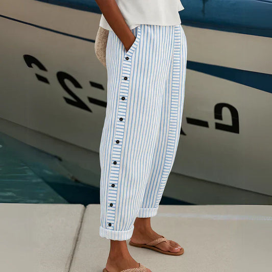 NAYA | PANTALONS CASUAL RAYÉS CONFORTABLES