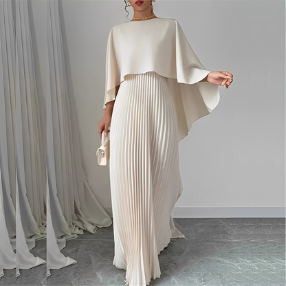 Marilou - Robe élégante avec cape plissée pour femmes