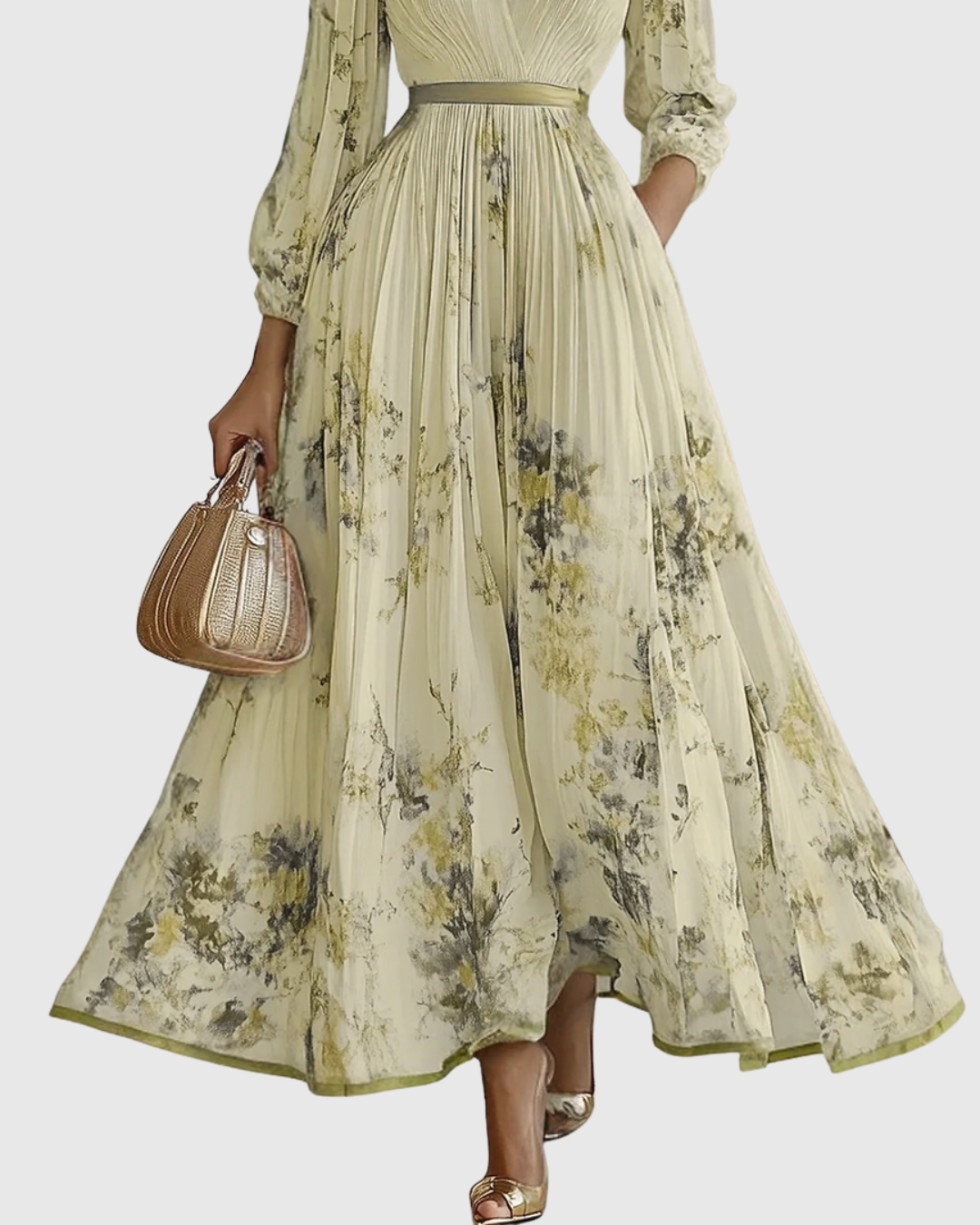 Robe Longue Plissée Élégante Rowella - Maxi Robe Fluide Femme