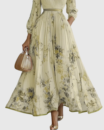 Robe Longue Plissée Élégante Rowella - Maxi Robe Fluide Femme