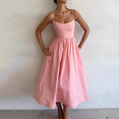 Maddie - Robe midi décontractée à bretelles pour femmes
