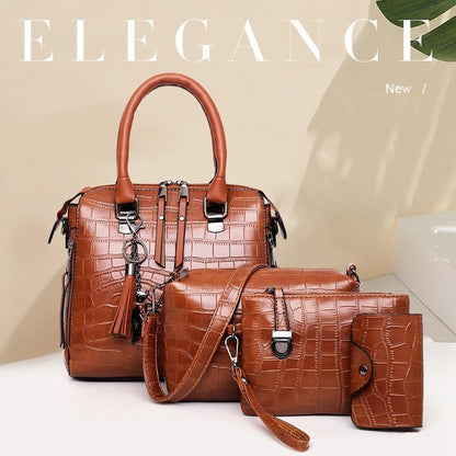 Palmer - Ensemble de Sacs en Cuir à Motif Crocodile en 4 Pièces