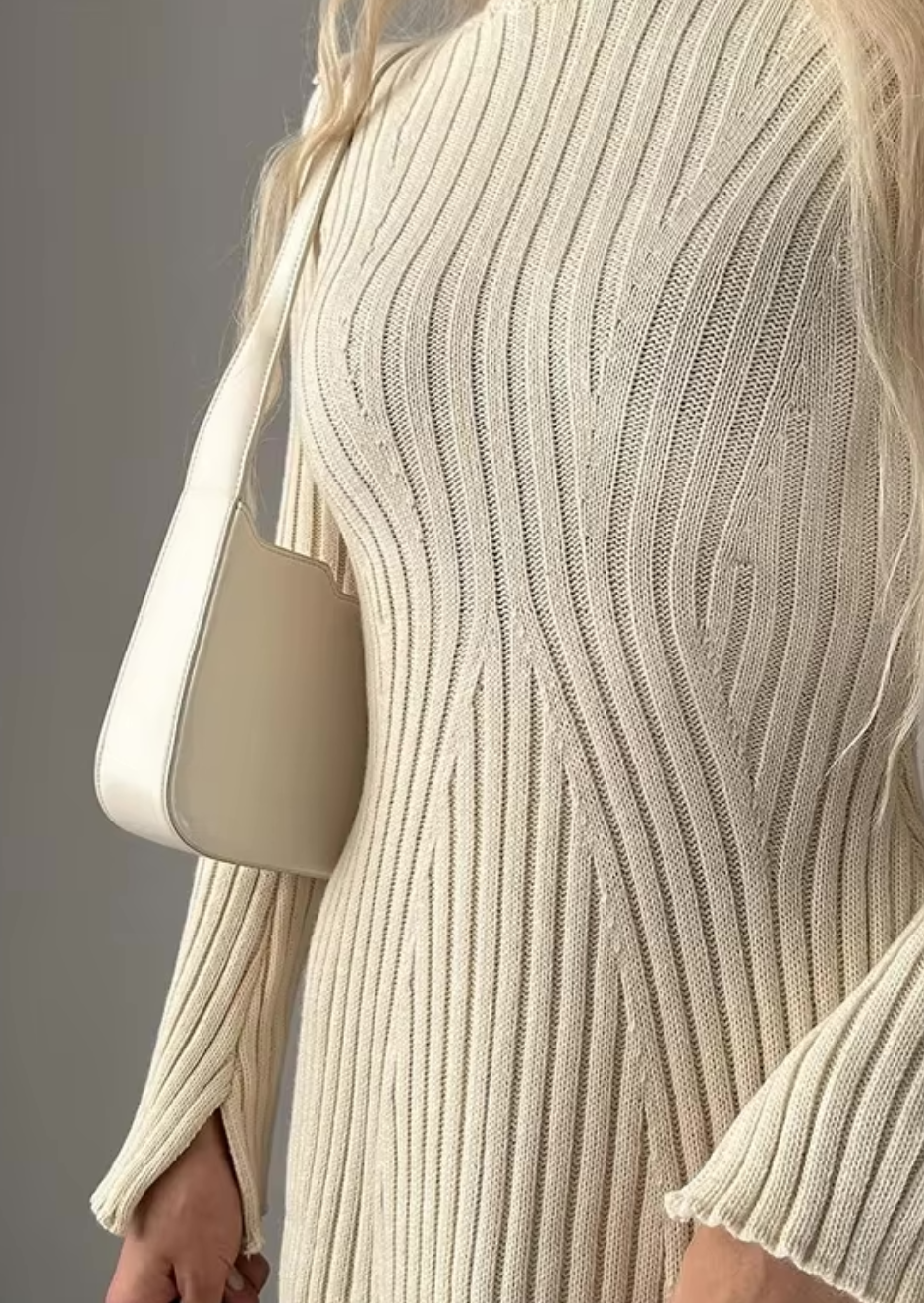 Faustine - Élégant Robe Mini en Tricot Côtelé