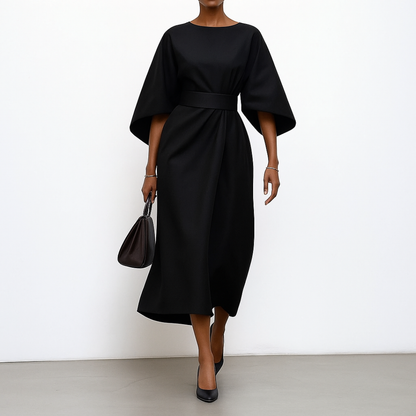 Robe Longue Élégante Manches Chauve-Souris