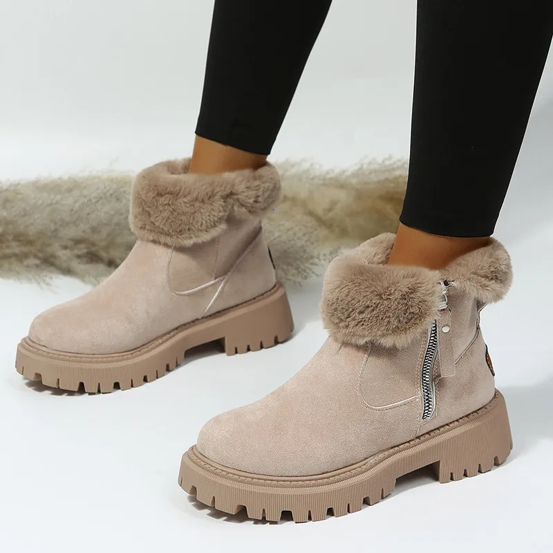 Annalisa - Bottes en Cuir Pelucheux Confortables