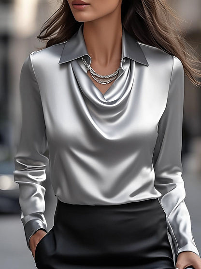 Nyx - Haut Femme à Encolure Drapée Élégante