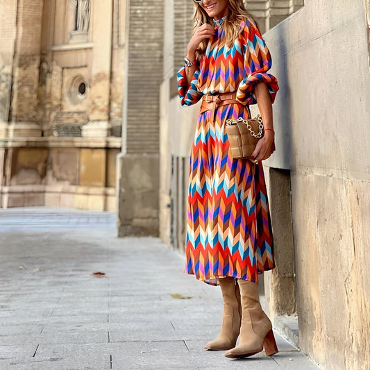 Sandra - Robe midi colorée pour femmes