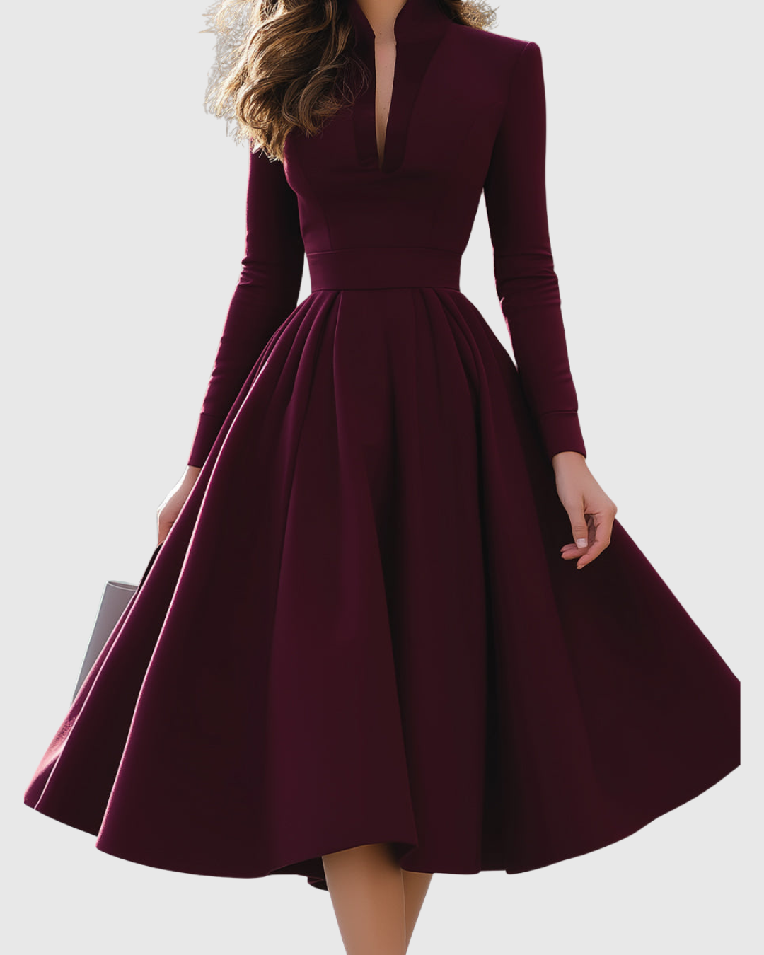 Isabeau – Robe Midi Élégante à Taille Ajustée