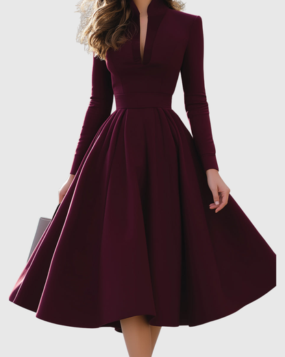 Isabeau – Robe Midi Élégante à Taille Ajustée