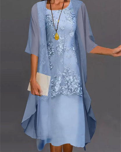 Chona - Robe en Georgette Élégante à Deux Pièces