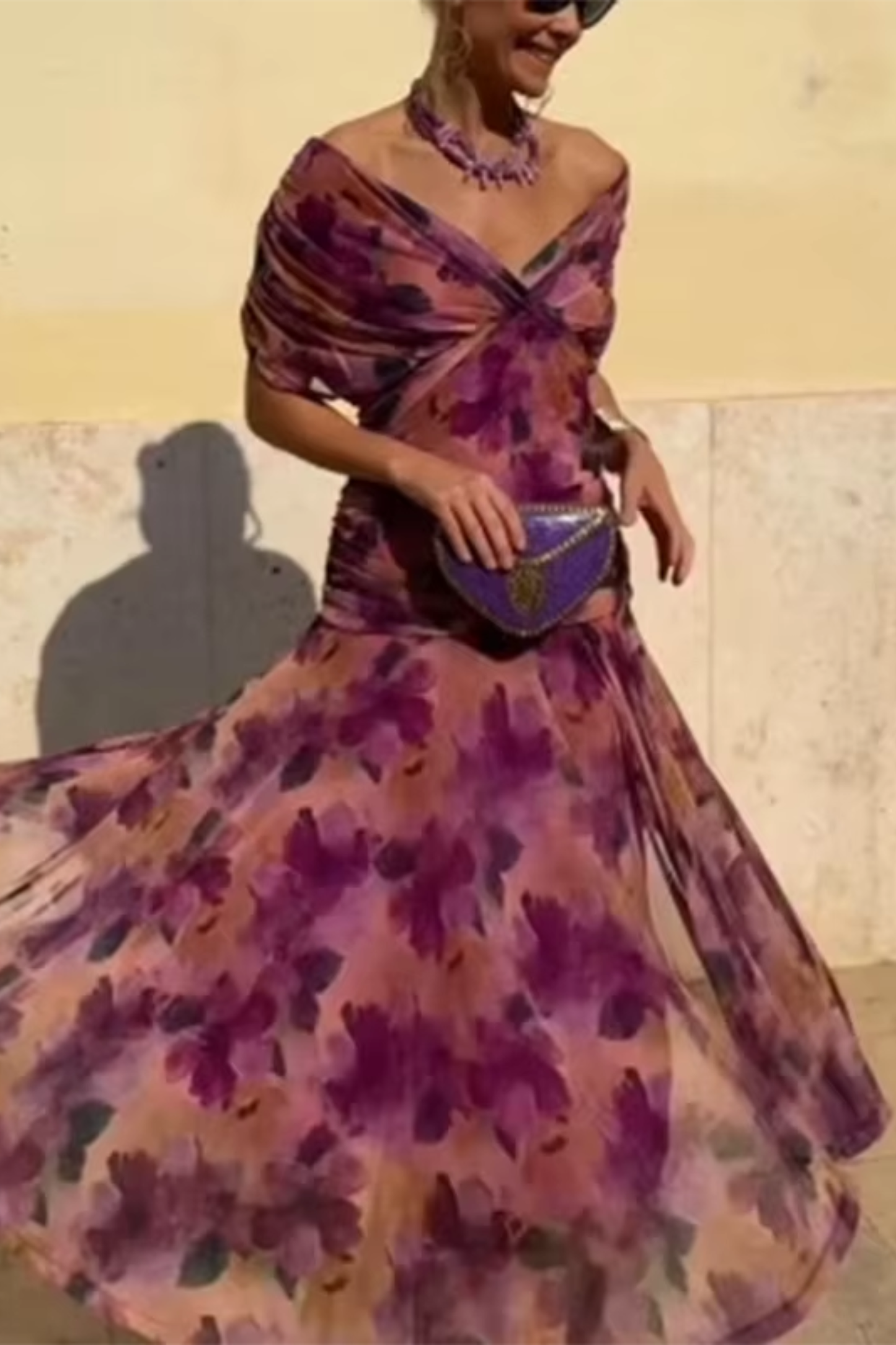 Louise | Robe Maxi Élégante de Fête avec Col en V