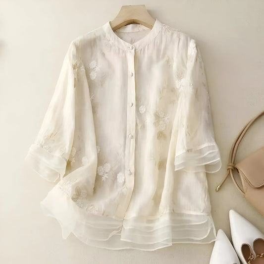 SKYLA - BLOUSE EN COTON BRODÉ