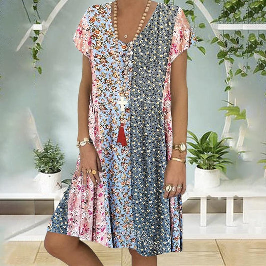 Noa | Robe d'Été Boho avec Imprimé Floral et Coupe A