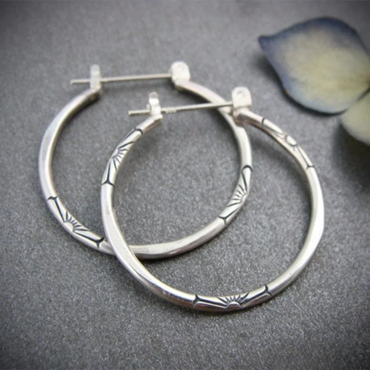 Boucles d'oreilles créoles en argent classique