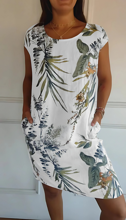 Iris - Robe imprimée décontractée à coupe ample jusqu'aux genoux