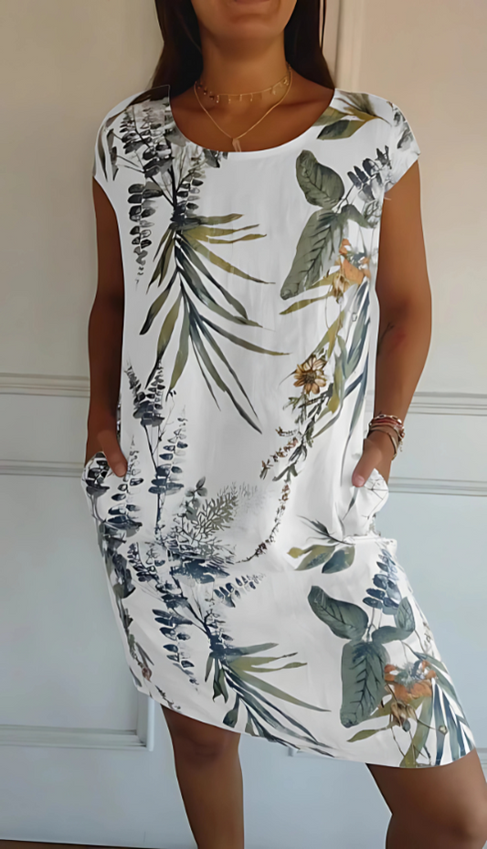Iris - Robe imprimée décontractée à coupe ample jusqu'aux genoux