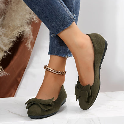 Megan - Chaussures en daim décontractées avec nœud pour femme
