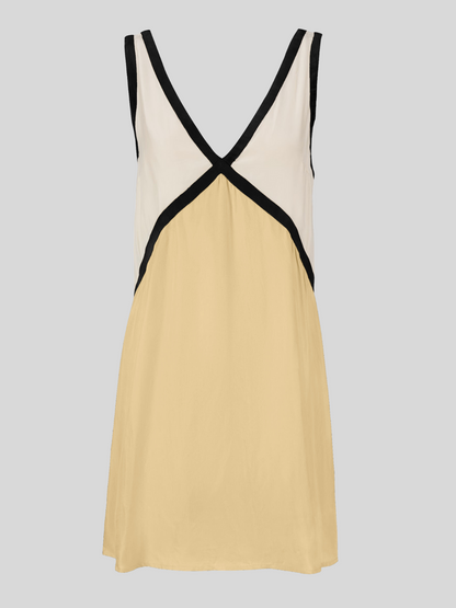 Sorrell - Robe Mini à Bretelles avec Décolleté en V et Couleur Contrastante