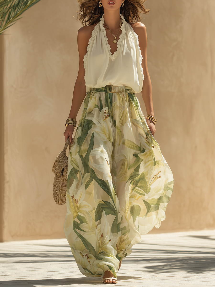 Lysandra™ | Ensemble Fluide Élégant avec Imprimé Floral
