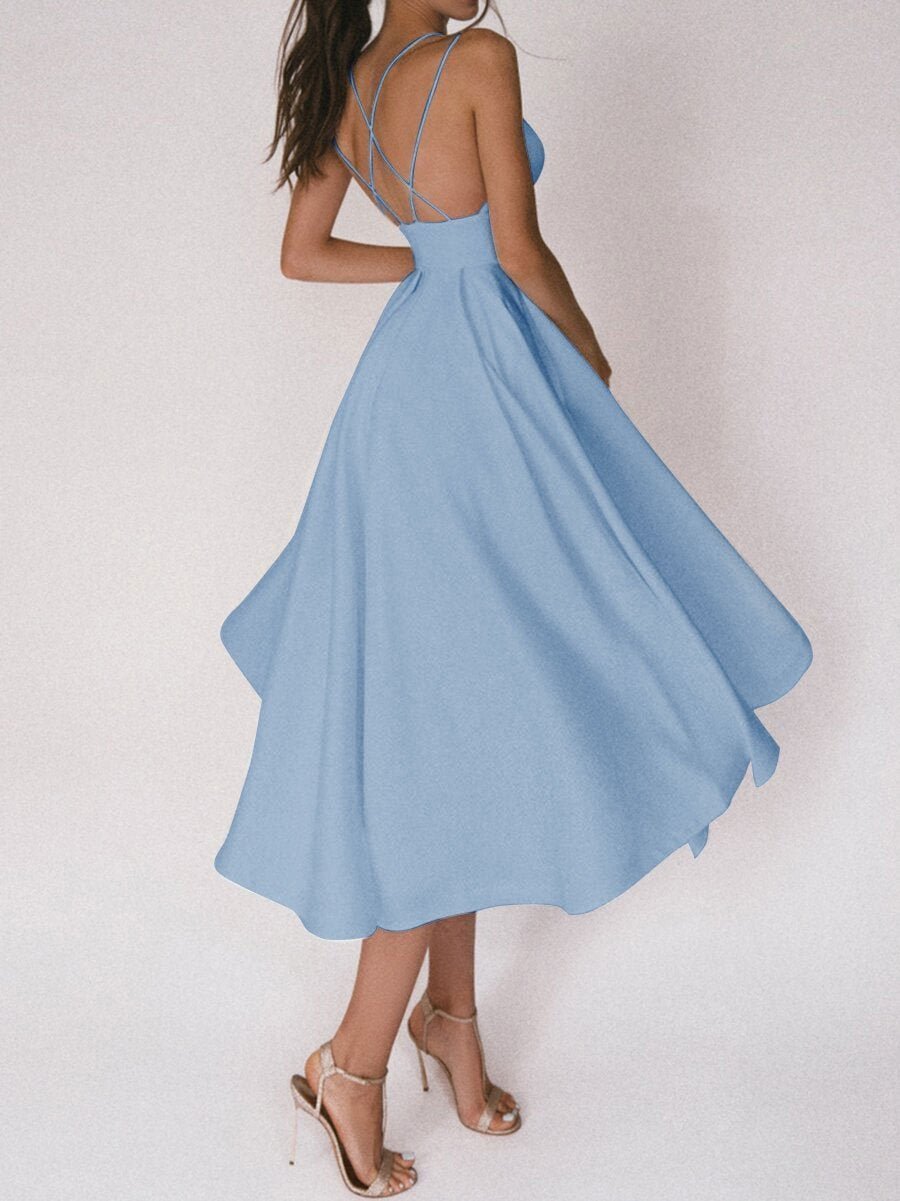Gabriella – Robes en satin à bretelles croisées