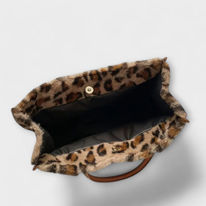 Sac Tote Plush avec Imprimé Léopard Chic