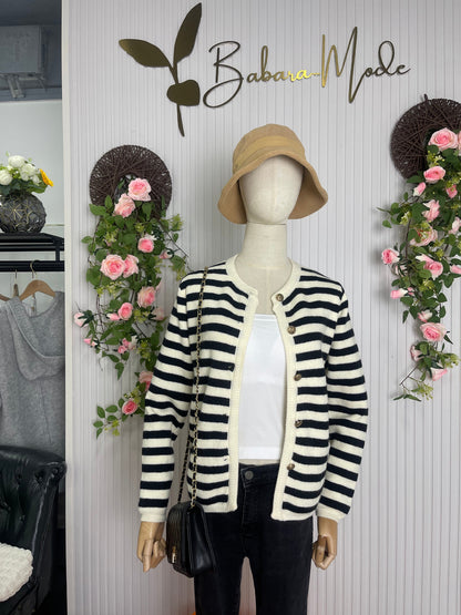 MYLAH | Cardigan Élégant Rayé