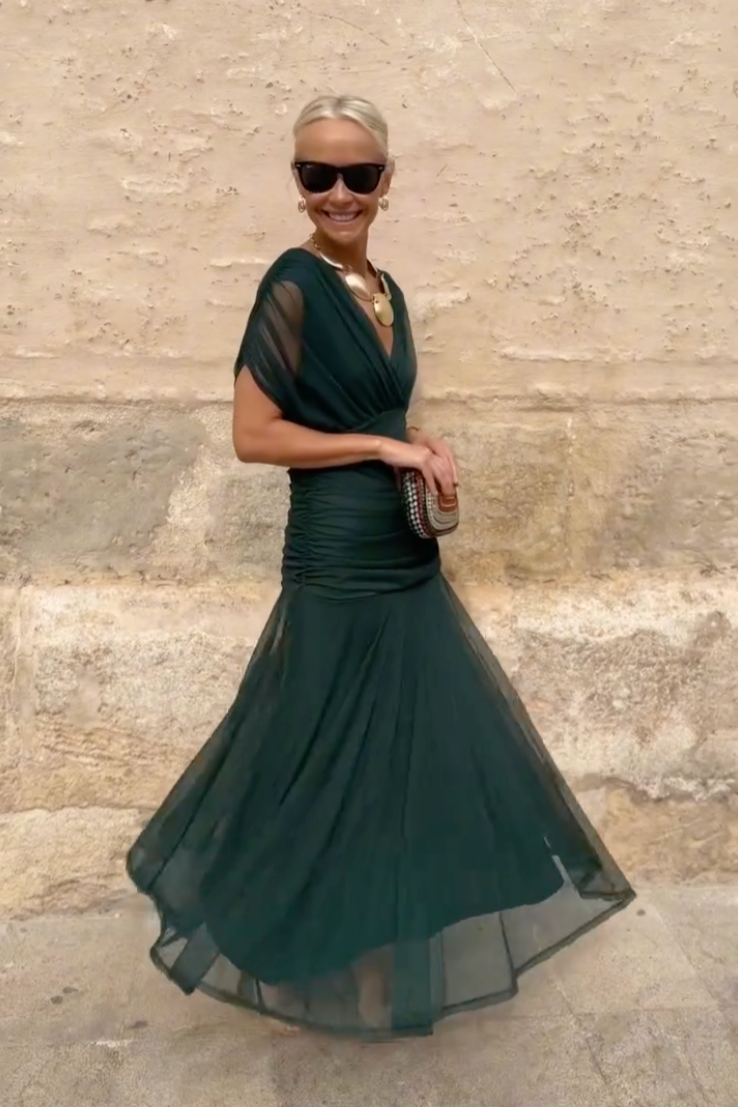 Luisa | Robe de soirée longue élégante avec décolleté en V